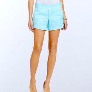 Lilly Pulitzer Sloan Lined Shorts Shorely Blue Bucle‎ Tweed Sz 00- EUC